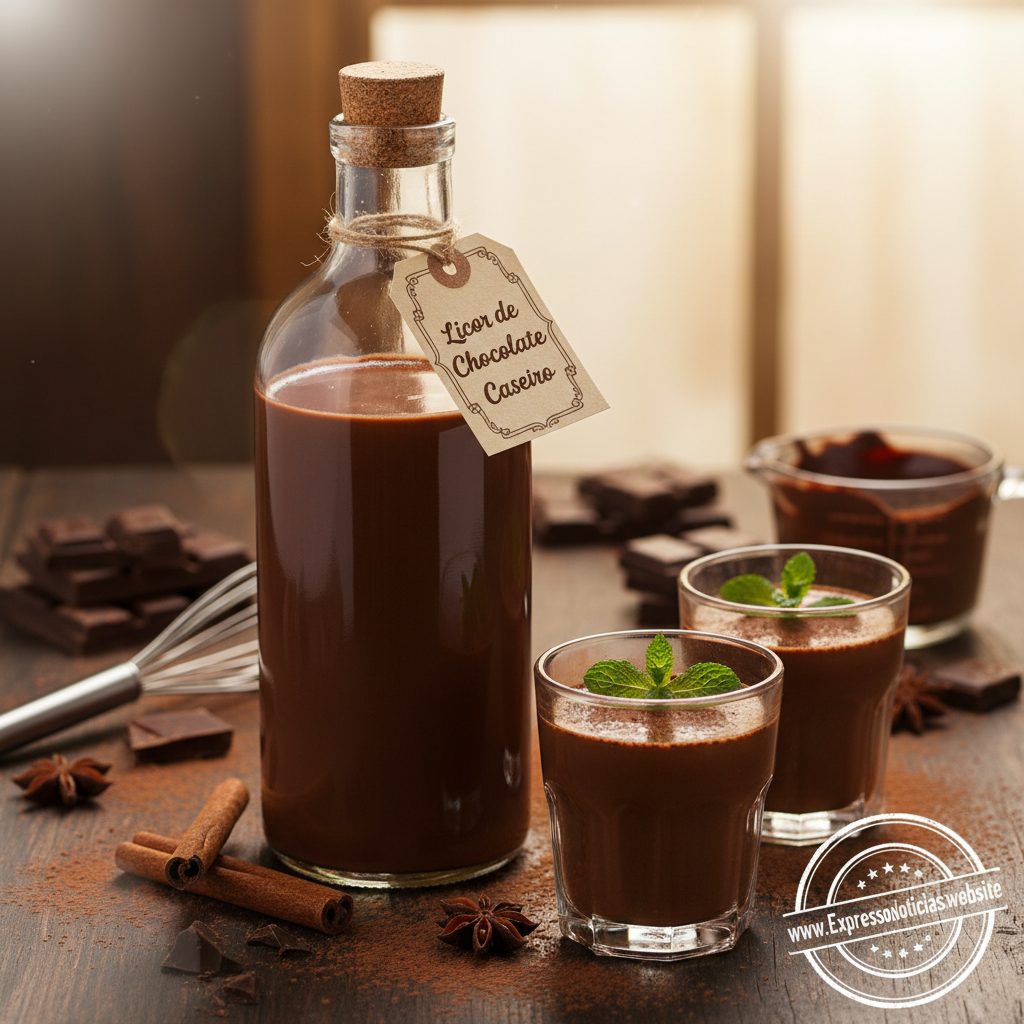 Licor de Chocolate Cremoso e Fácil