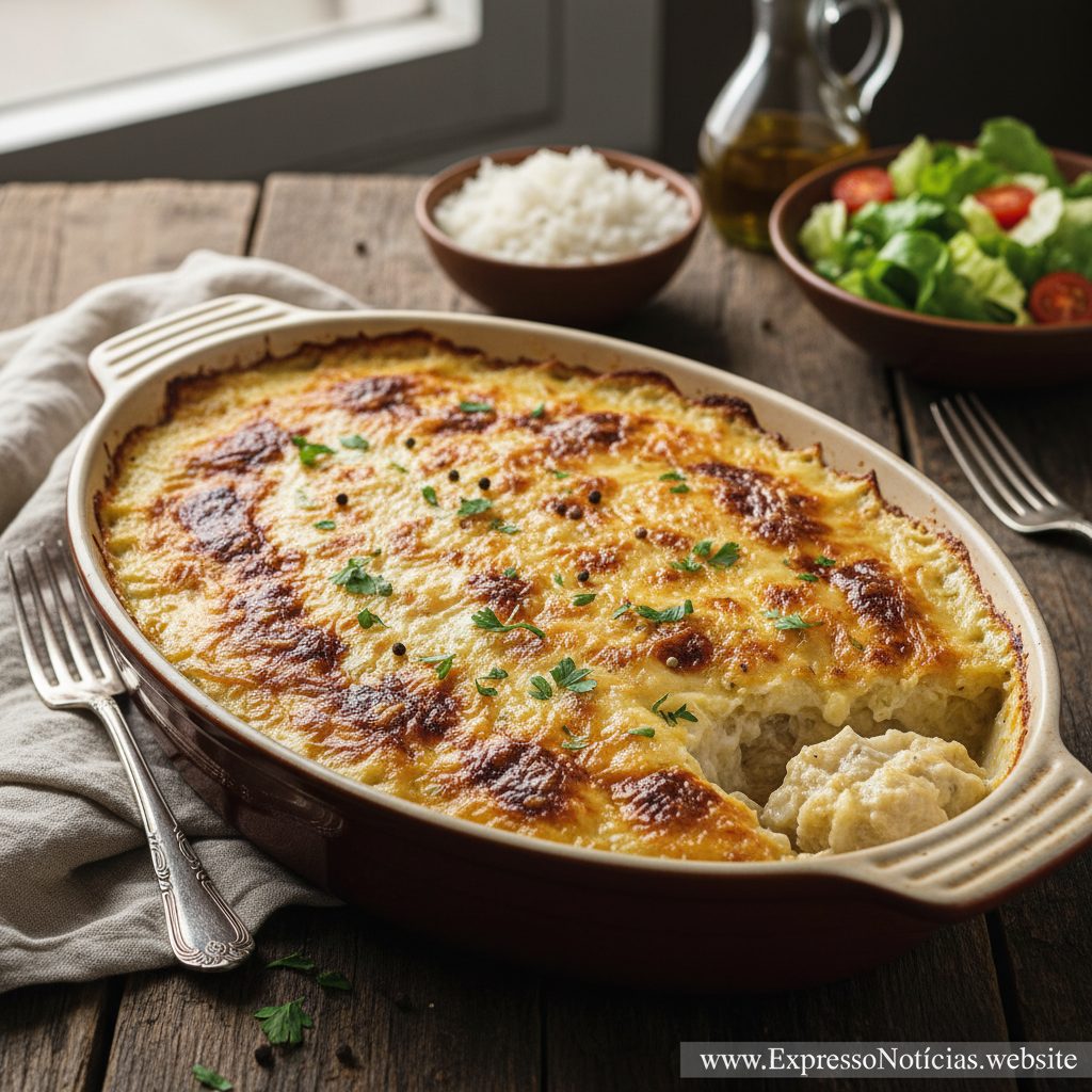 Bacalhau Gratinado com Creme de Leite