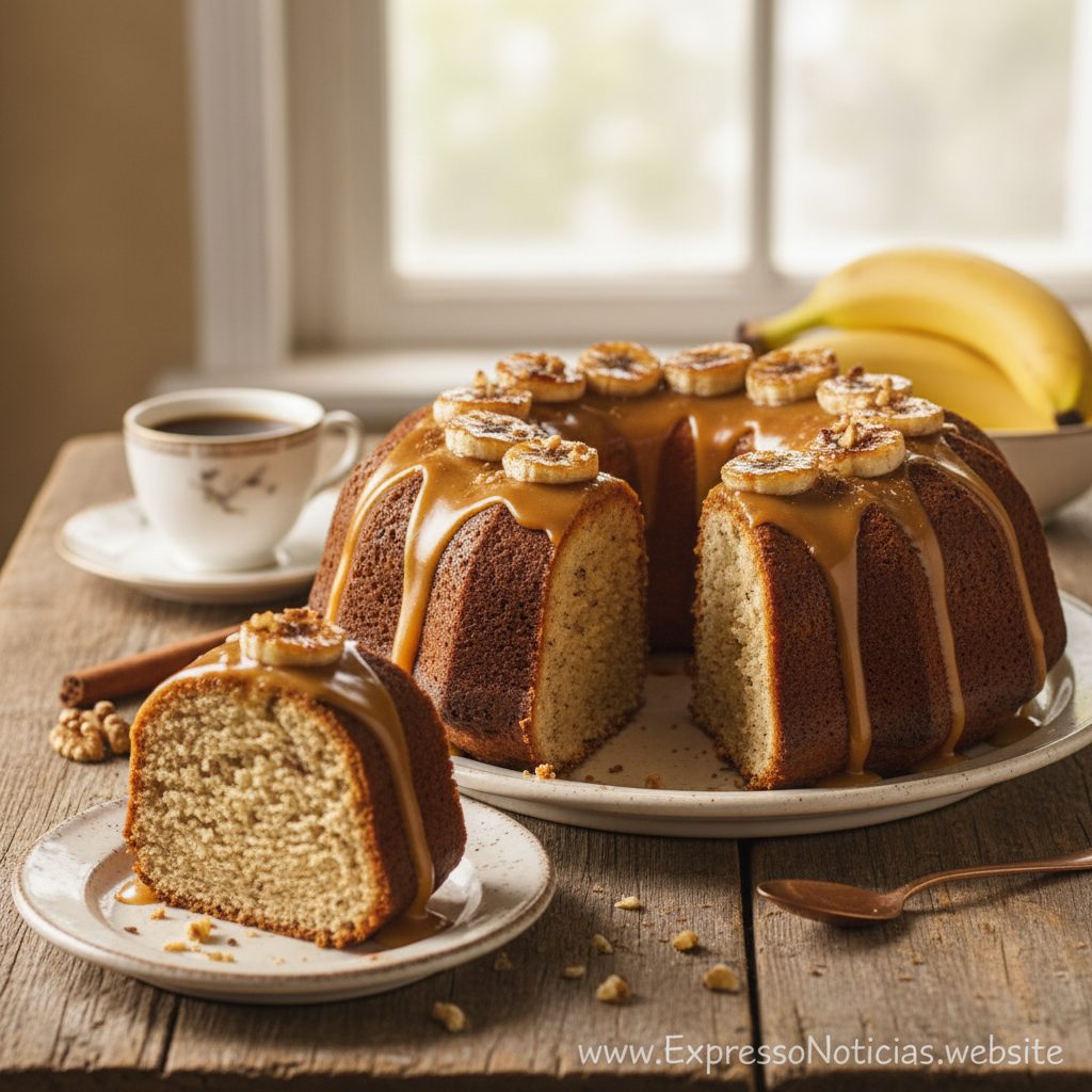 Bolo de Banana com Caramelo