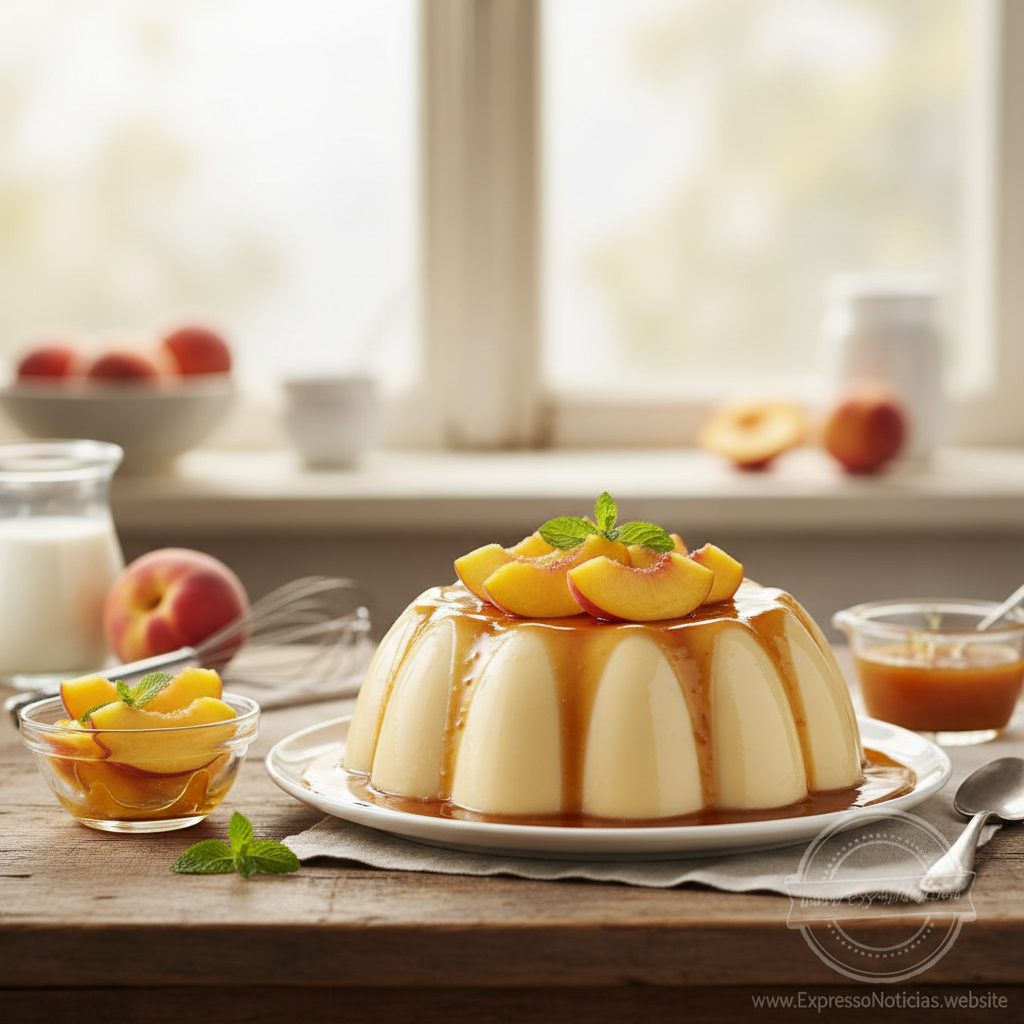 Pudim de Pêssego Cremoso