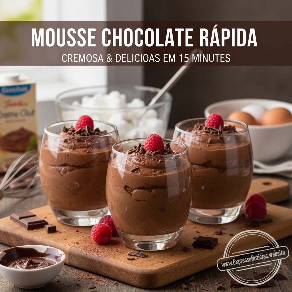 Mousse de Chocolate Rápida e Cremosa