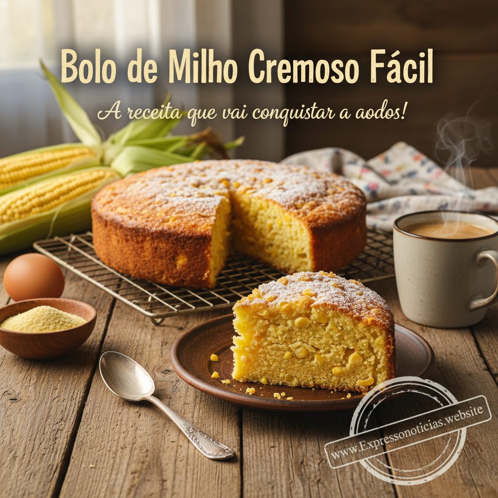 Bolo de Milho Cremoso e Fácil