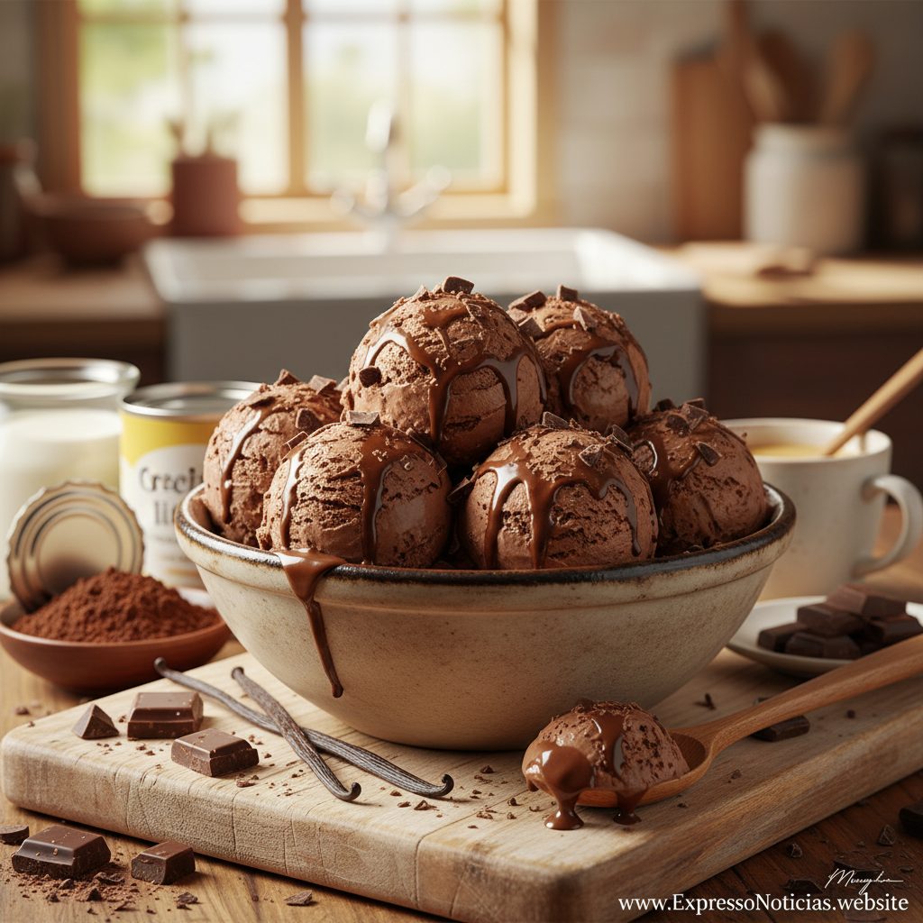 Sorvete Crocante de Chocolate Caseiro