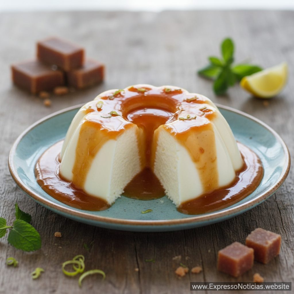 Flan de Iogurte com Calda de Goiaba