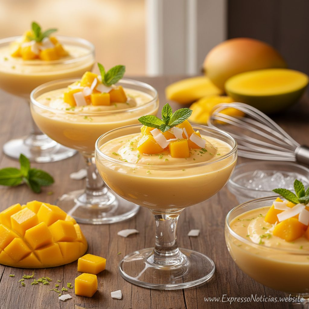 Mousse de Manga Cremosa e Refrescante